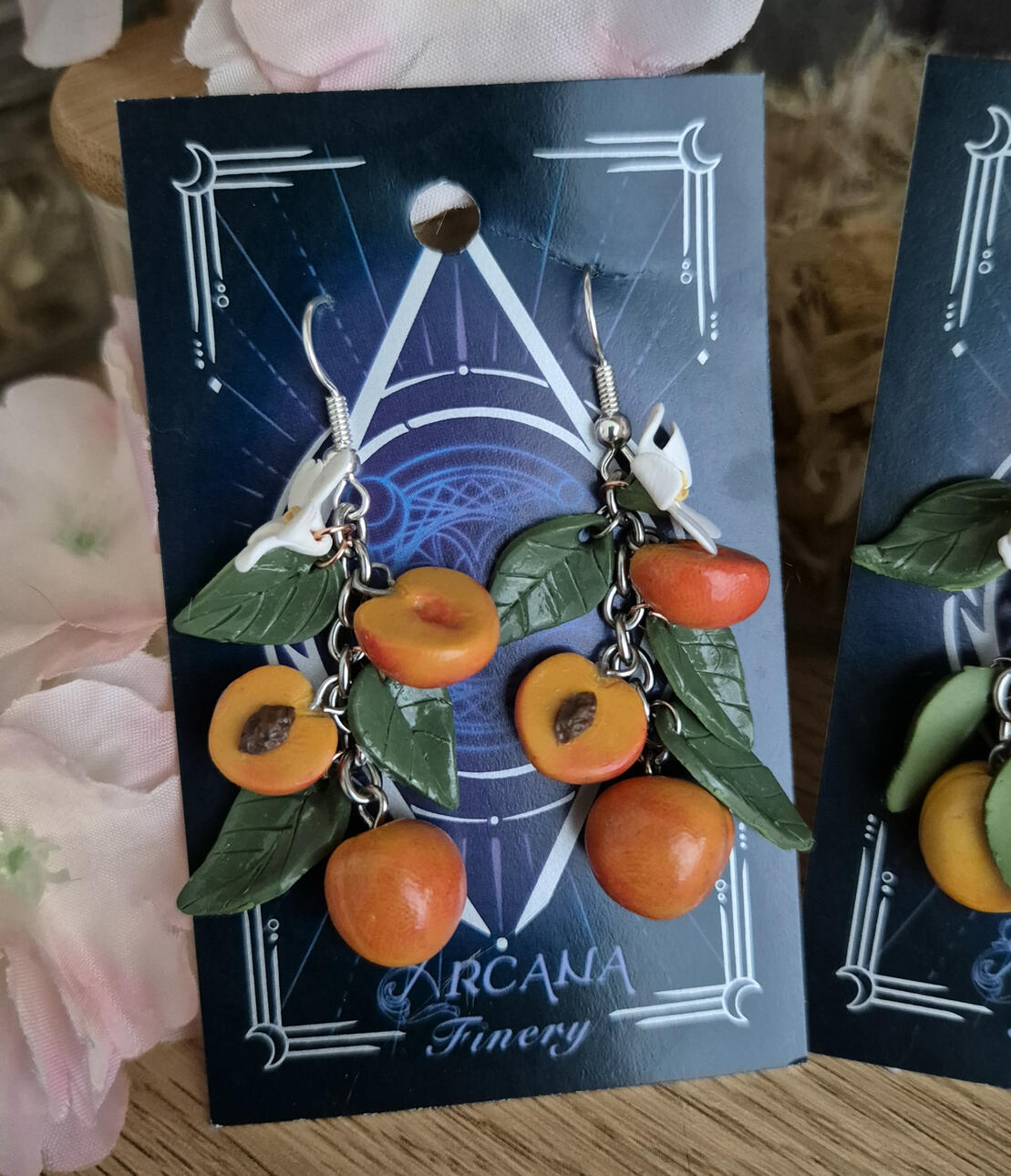 Nectarine drop earrings